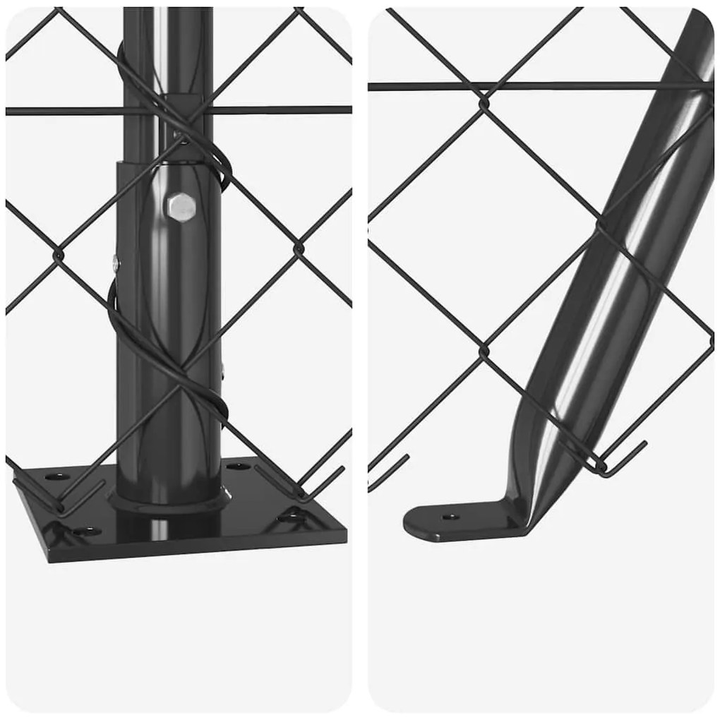 Conjunto de Postes de Cerca Prateado 10 x 1.6 m Aço Galvanizado