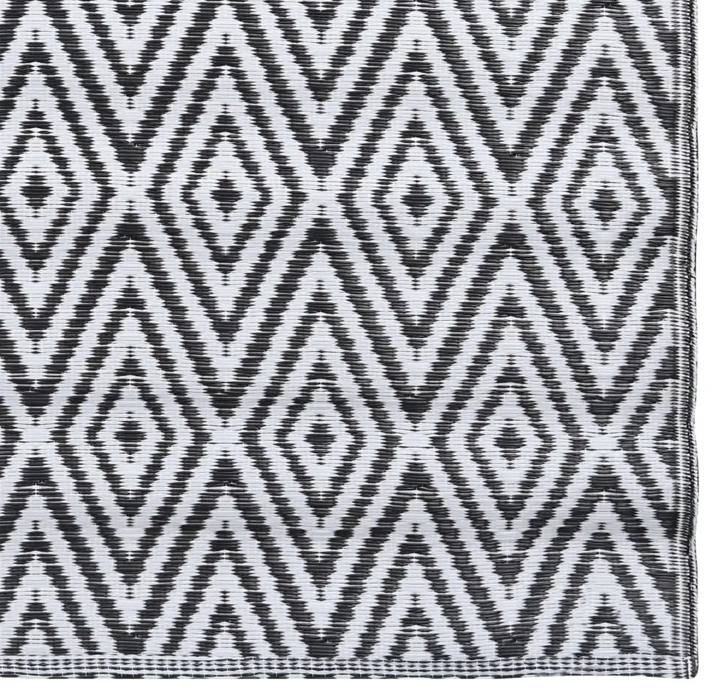 Tapete de exterior 120x180 cm ARAKIL PP branco e preto