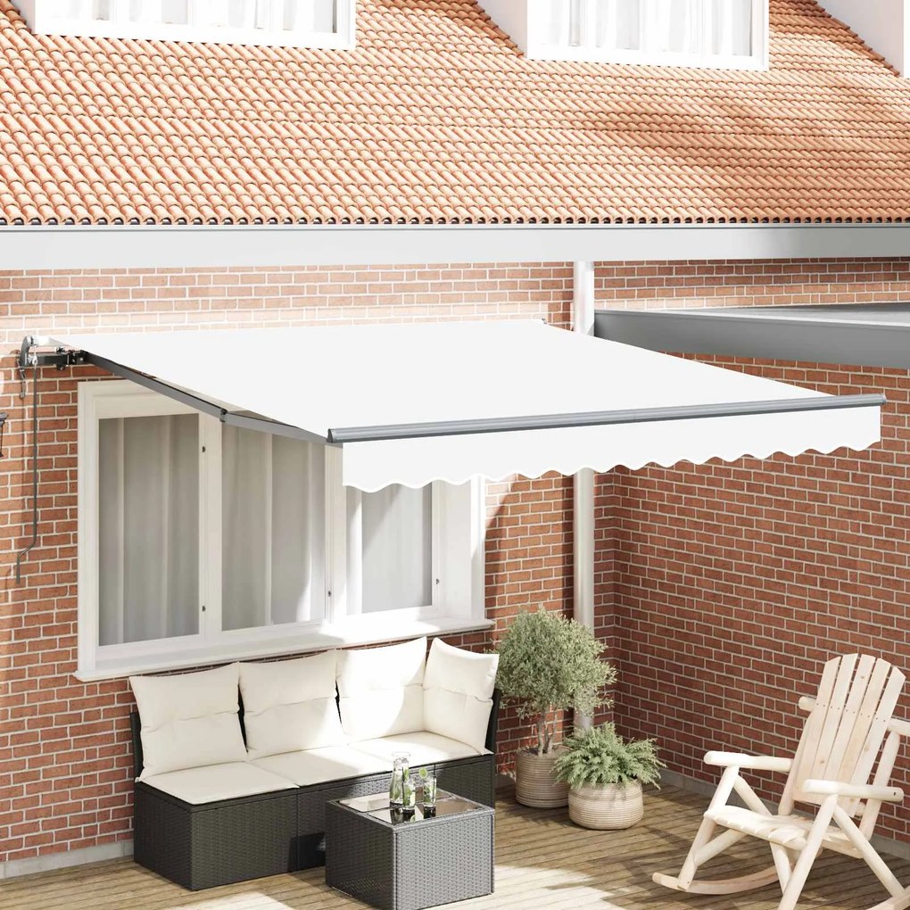 vidaXL Toldo Retrátil Branco 300 x 250 cm Tecido e Alumínio