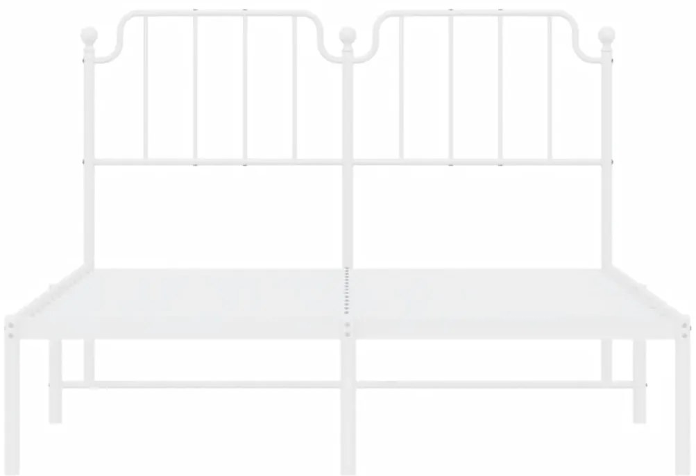 Estrutura de cama com cabeceira 140x200 cm metal branco