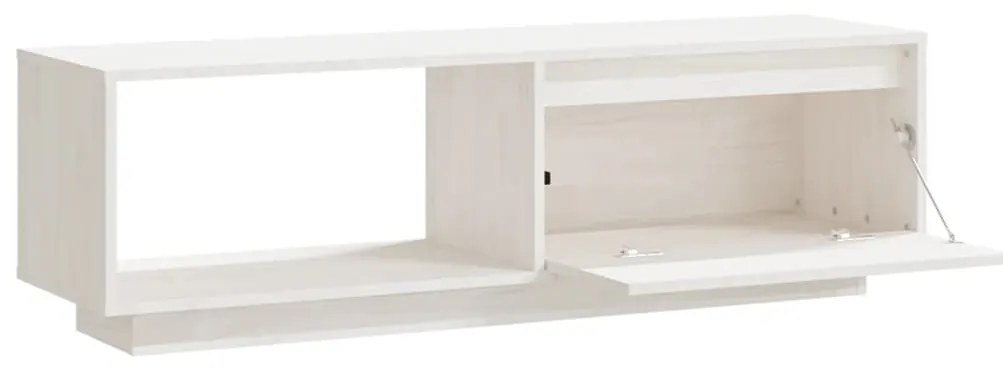 Móvel de TV 110x30x33,5 cm madeira de pinho maciça branco
