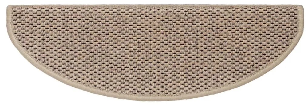 Tapetes escada adesivos aspeto sisal 30pcs 65x21x4cm cor areia