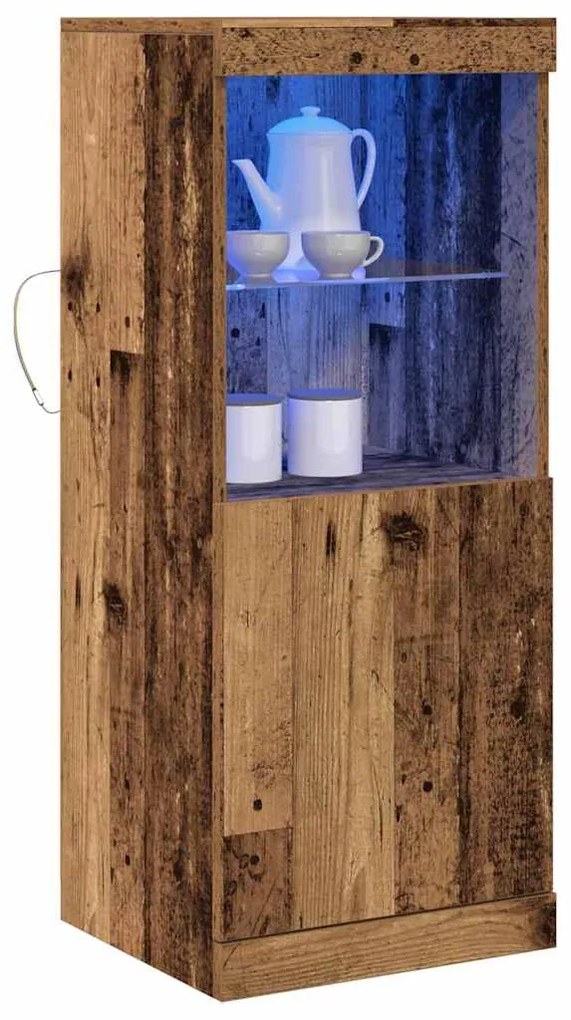 Sideboard vidaXL com luzes LED em madeira velha 41x37x100 cm