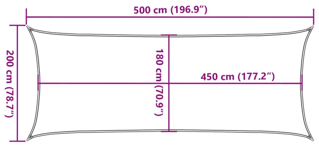 Para-sol estilo vela 160 g/m² 2x5 m PEAD amarelo