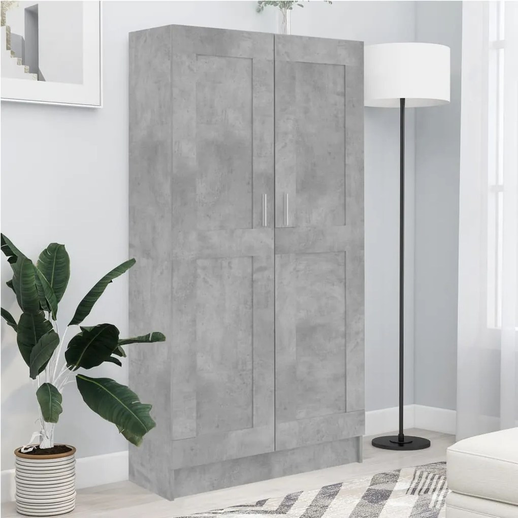 802727 vidaXL Estante 82,5x30,5x150 cm contraplacado cinzento cimento