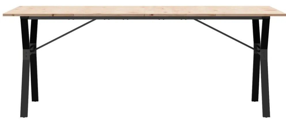 Mesa de jantar estrutura em Y 200x100x75 cm pinho/aço