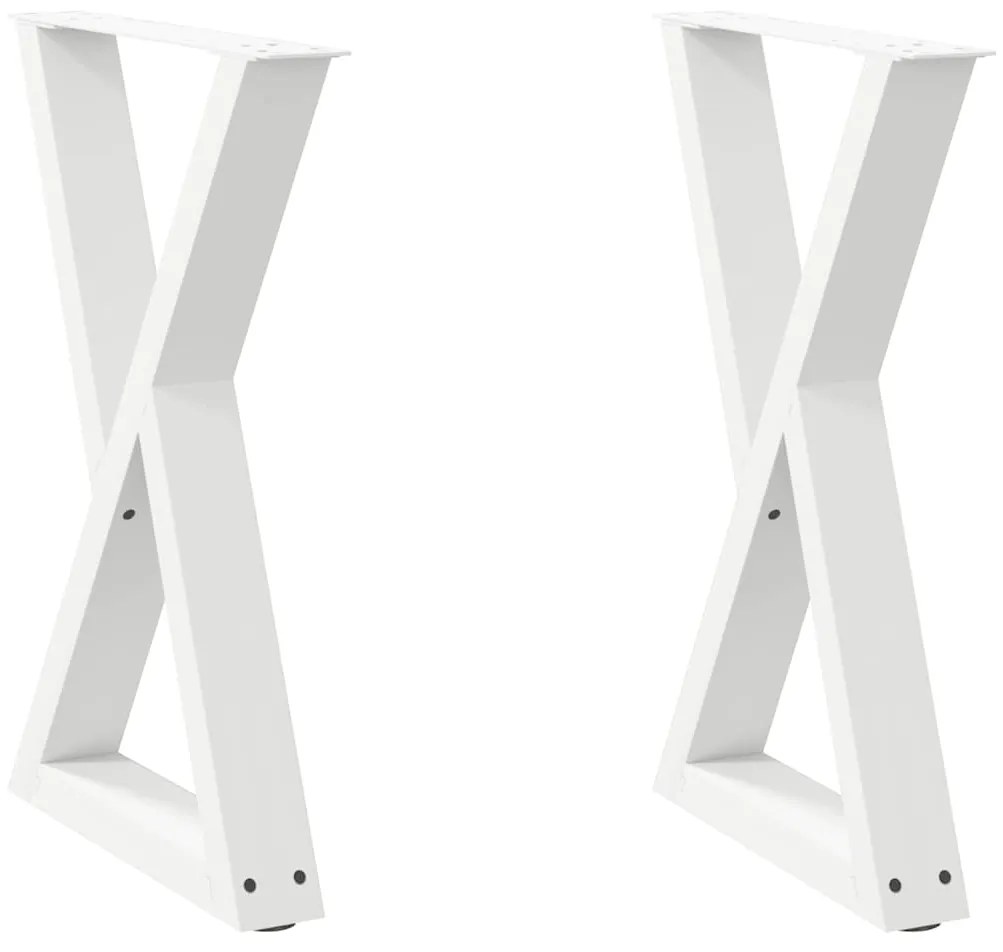 Mesa de jantar pernas 2 pcs 60x(72-73,3)cm aço branco