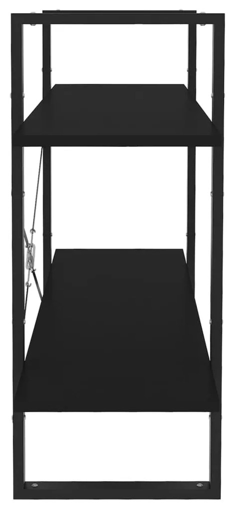 Estante com 2 prateleiras 100x30x70 cm derivados madeira preto