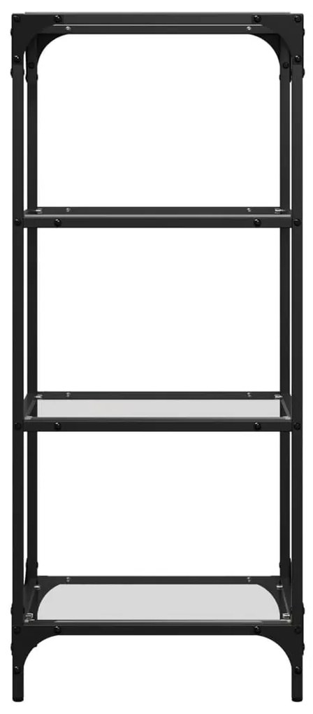 Unidade prateleiras c/ tampo vidro transparente 40x30x95 cm aço
