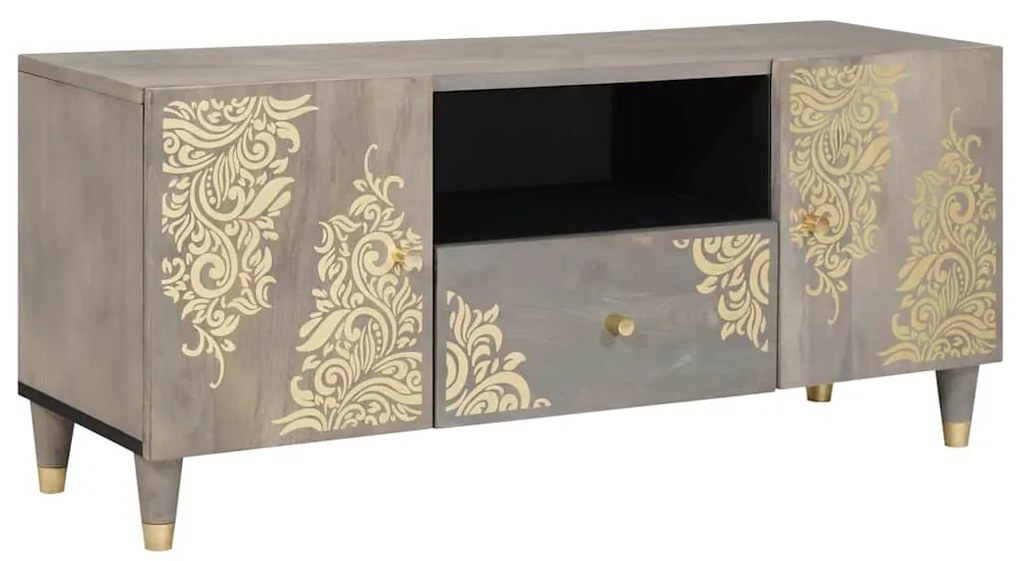 vidaXL Gabinete para TV com gaveta Cinza e Ouro 105 x 33.5 x 46 cm