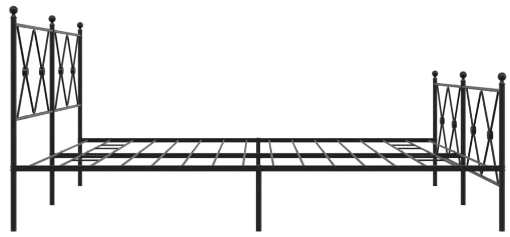 Estrutura de cama com cabeceira e pés 183x213 cm metal preto