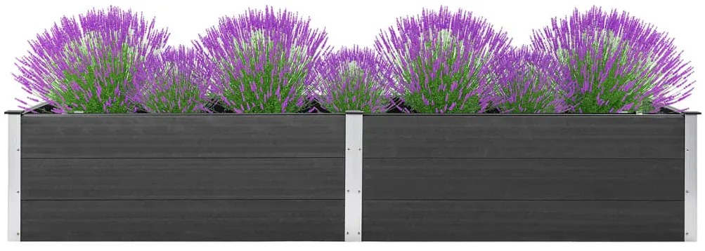 Canteiro elevado de jardim 200x100x54 cm WPC cinzento