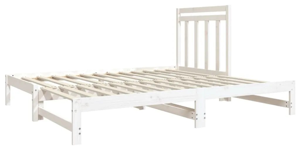 Estrutura sofá-cama de puxar 2x(90x190) cm pinho maciço branco