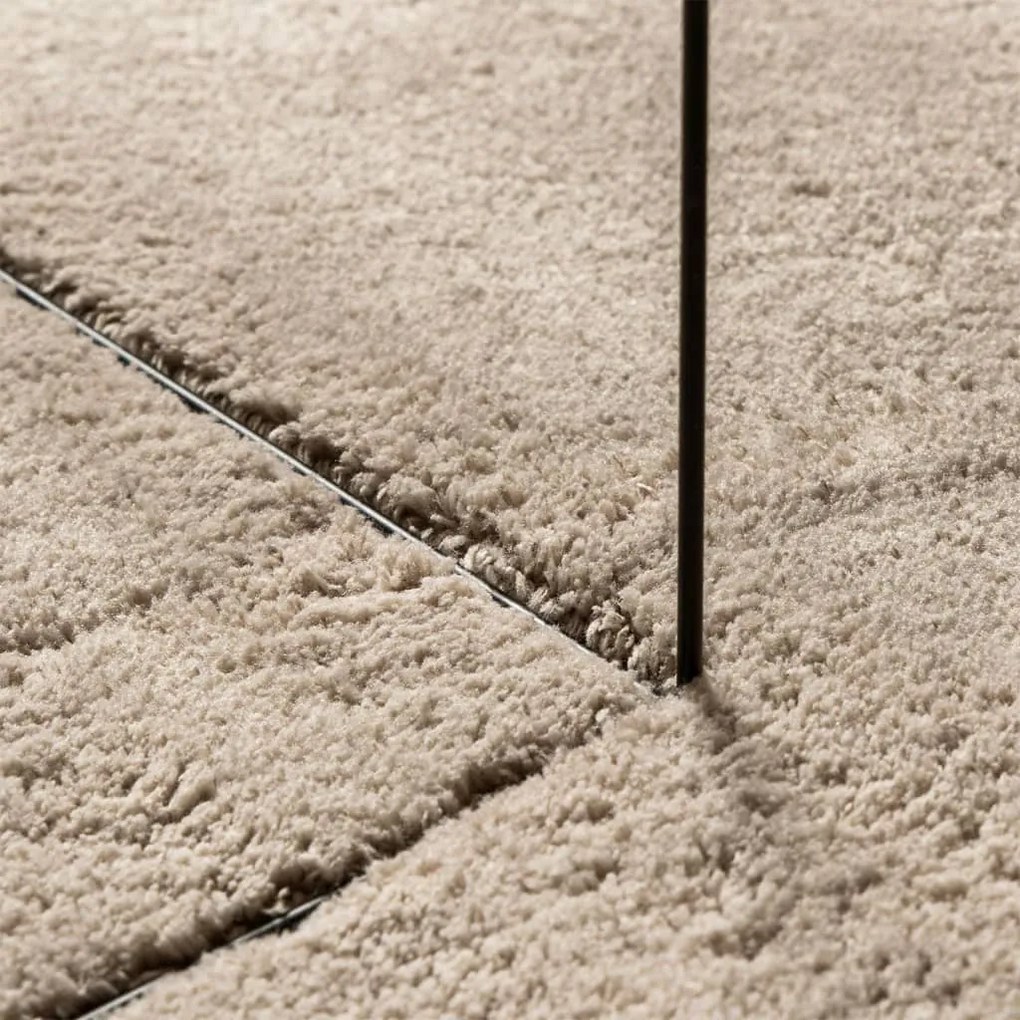 Tapete pelo curto macio e lavável HUARTE Ø 100 cm cor areia