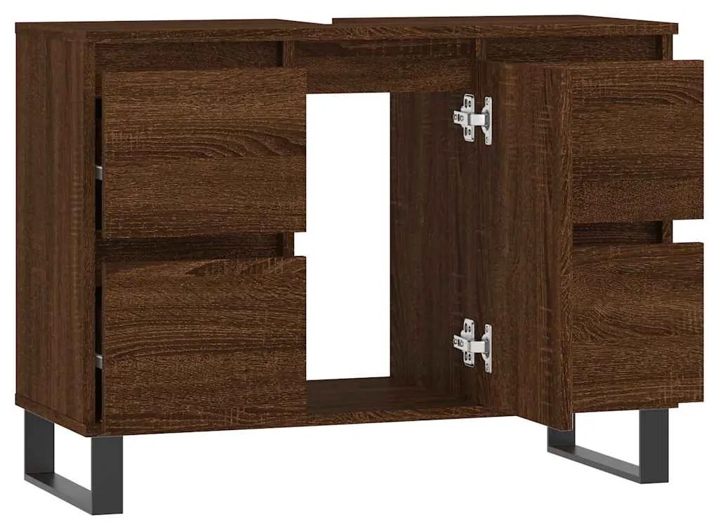 Armário casa banho 80x33x60 cm deriv.madeira carvalho castanho