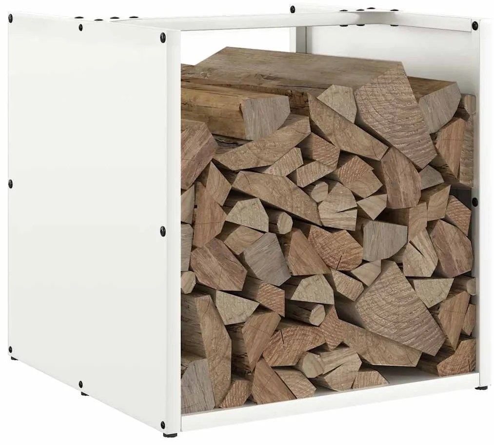 Suporte para lenha 40x40x40 cm aço laminado a frio branco