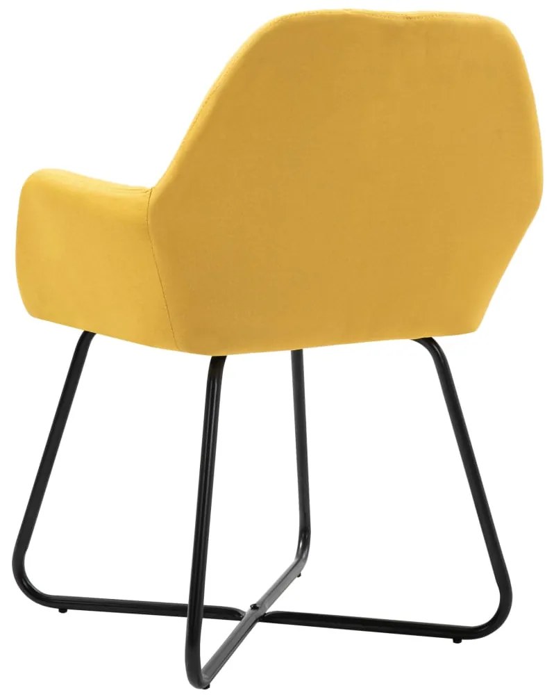Cadeiras de jantar 2 pcs tecido amarelo