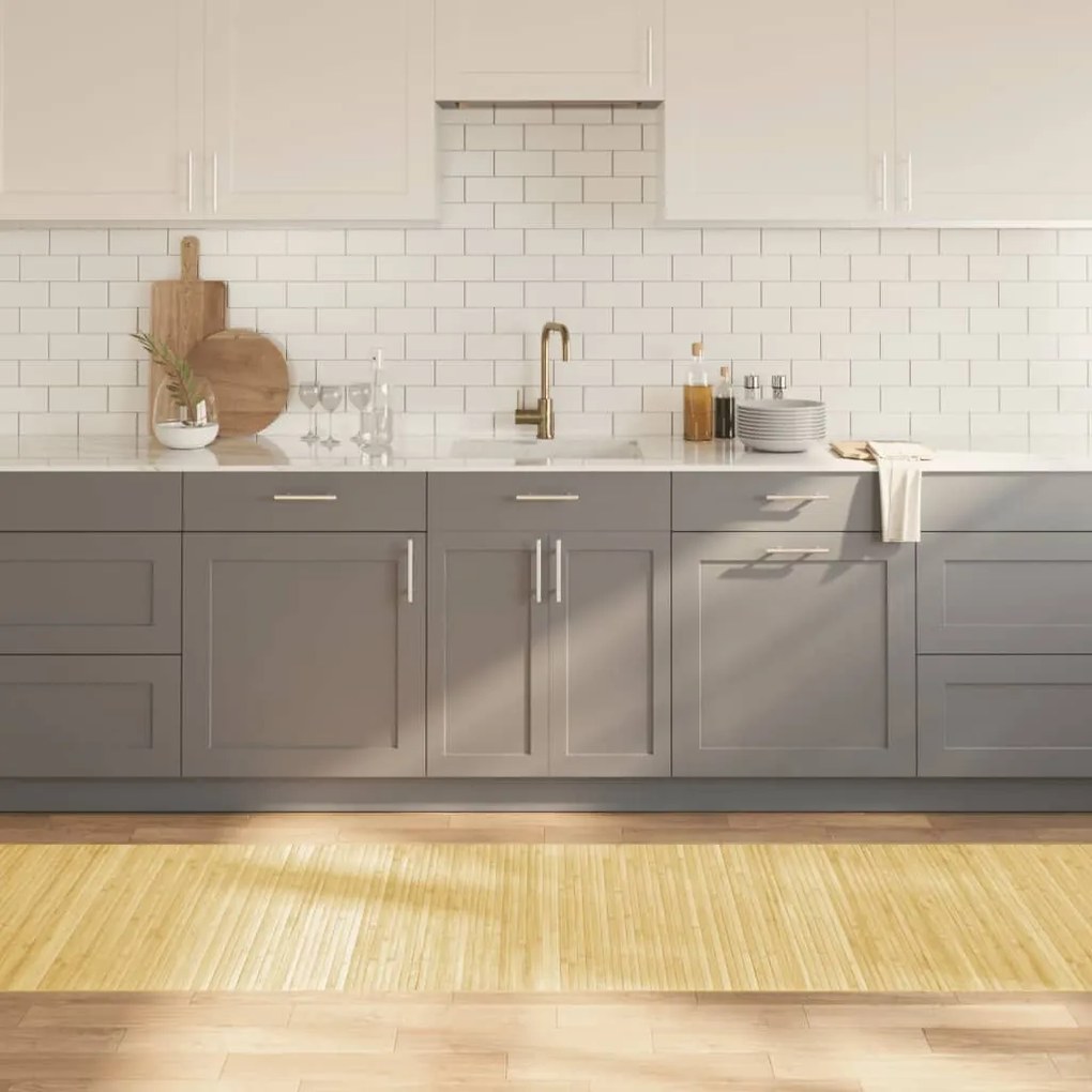 vidaXL Tapete retangular 80x400 cm bambu cor natural clara