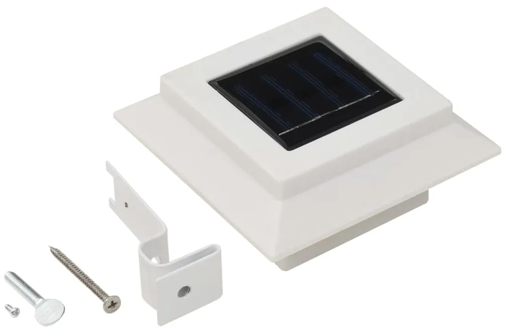 Candeeiro de exterior solar LED 6 pcs branco quadrado 12 cm