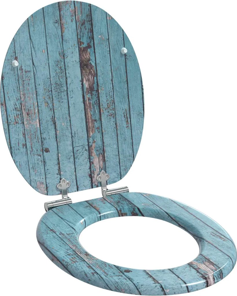 vidaXL Assento de Sanitário com Fechamento Suave Azul 44 x 38 cm