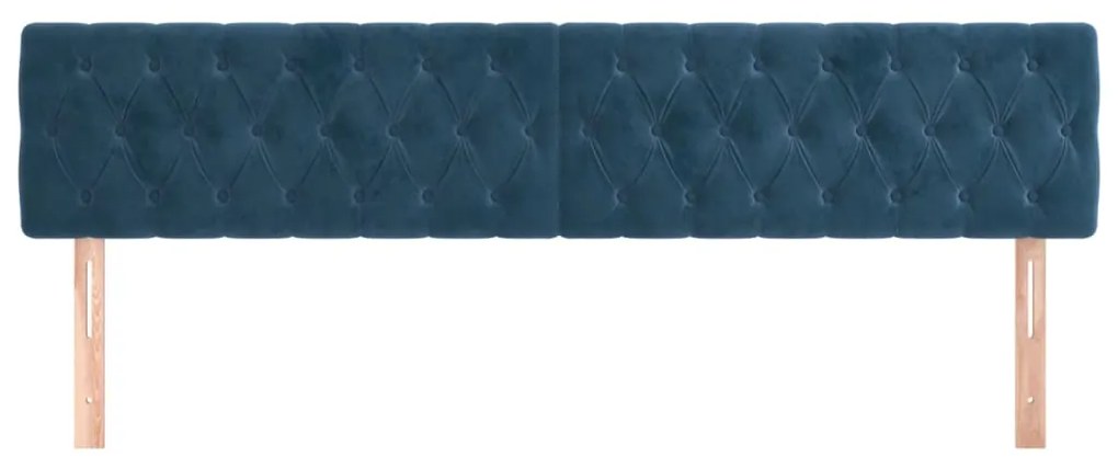 Cabeceira de cama 2 pcs veludo 100x7x78/88 cm azul-escuro