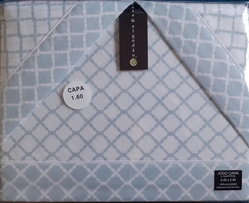 Lençóis flanela para inverno - Jogo de lençóis em flanela nacional: Azul cama 150cm - 1 lençol superior 240 x 290 cm + 1 lençol capa ajustavel 150 x 200 cm + 2 fronha almofada 50x70 cm