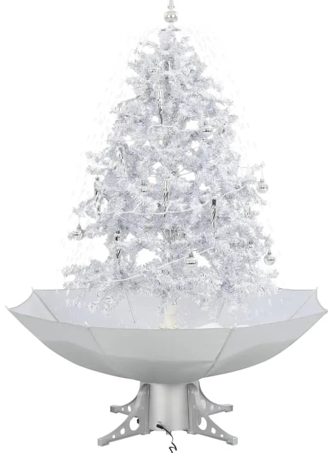 Árvore de Natal c/ neve base formato guarda-chuva 140 cm branco
