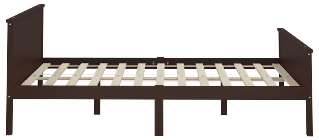 Estrutura de cama 120x200 cm pinho maciço castanho-escuro