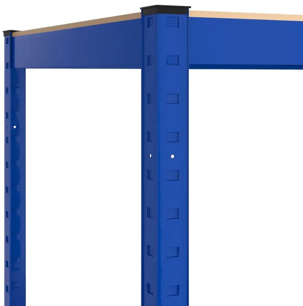 5-Layer Storage Shelf Blue Steel&Madeira de engenharia