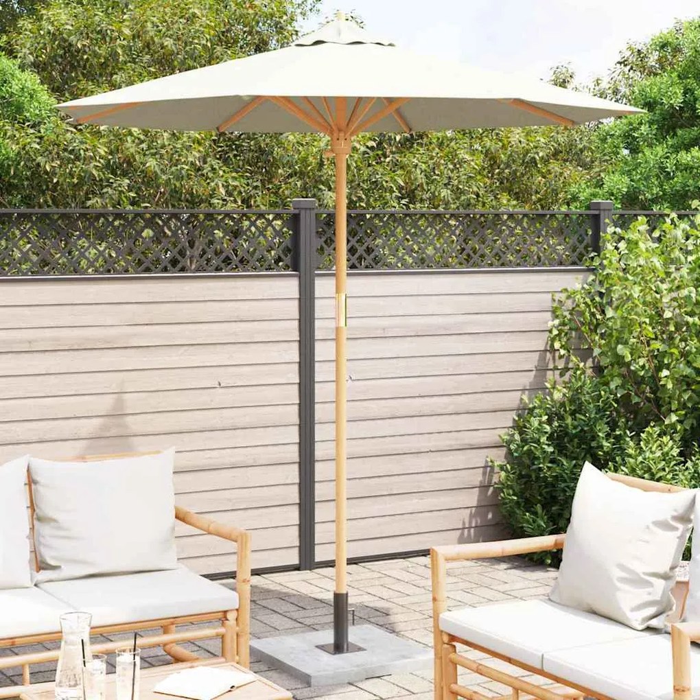 Parasol de Jardim Creme Branco 217x230 cm Bambu