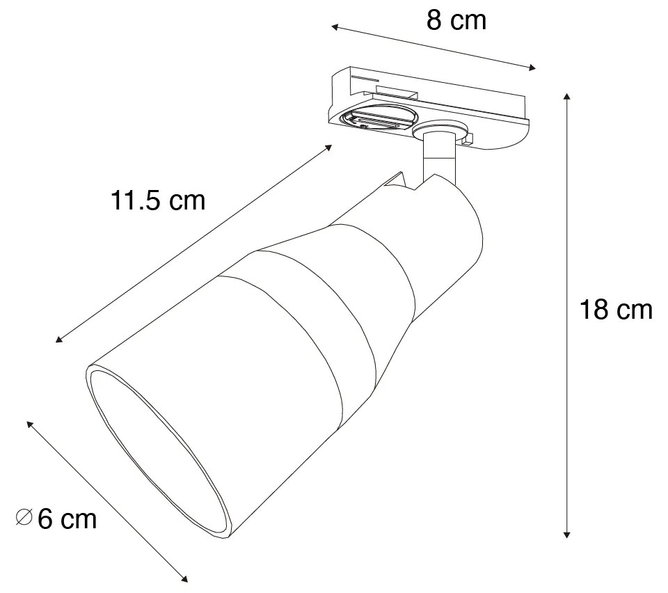 Foco Moderno Bronze Escuro para Sistema de Trilho Monofásico - Iconic Kohua