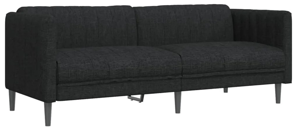 2 pcs conjunto de sofás tecido preto