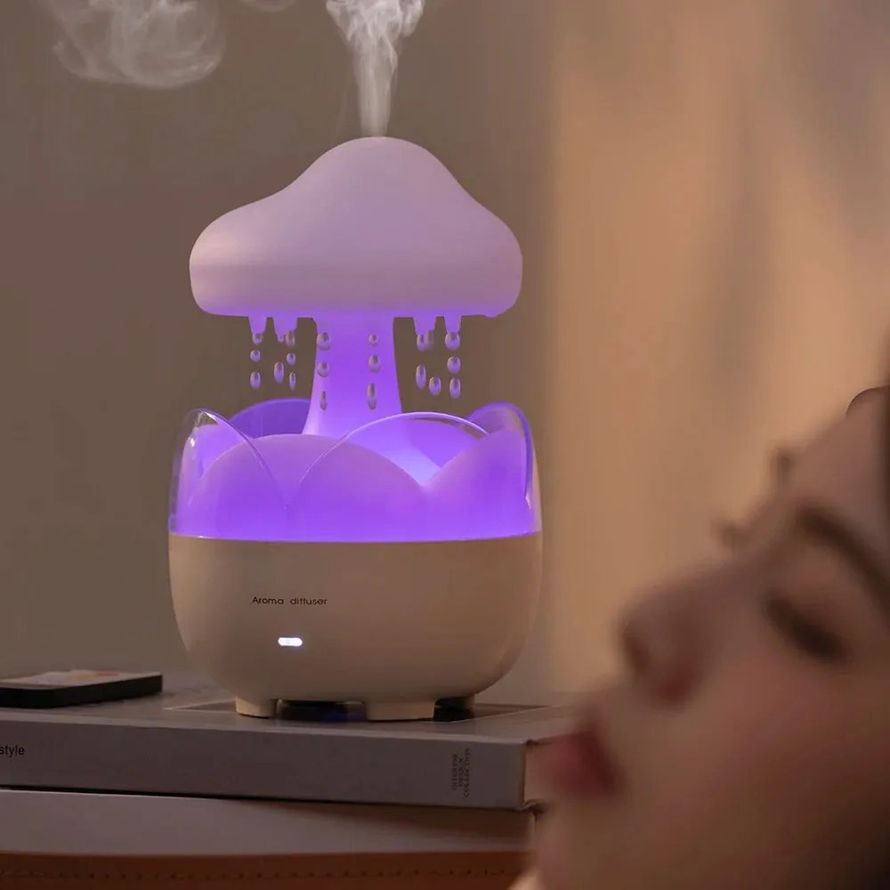 Difusor de Aromas Nuvem – Humidificador Elétrico com Luz Noturna e Son