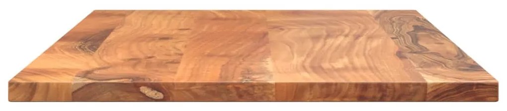 Tampo de mesa retangular 70x60x3,8 cm madeira de acácia maciça