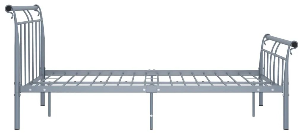 Estrutura de cama sem colchão 140x200 cm metal cinzento