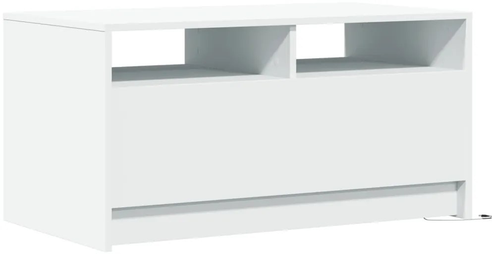 Mesa de centro com luzes LED derivados de madeira branco
