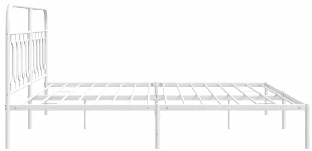 Estrutura de cama com cabeceira 200x200 cm metal branco