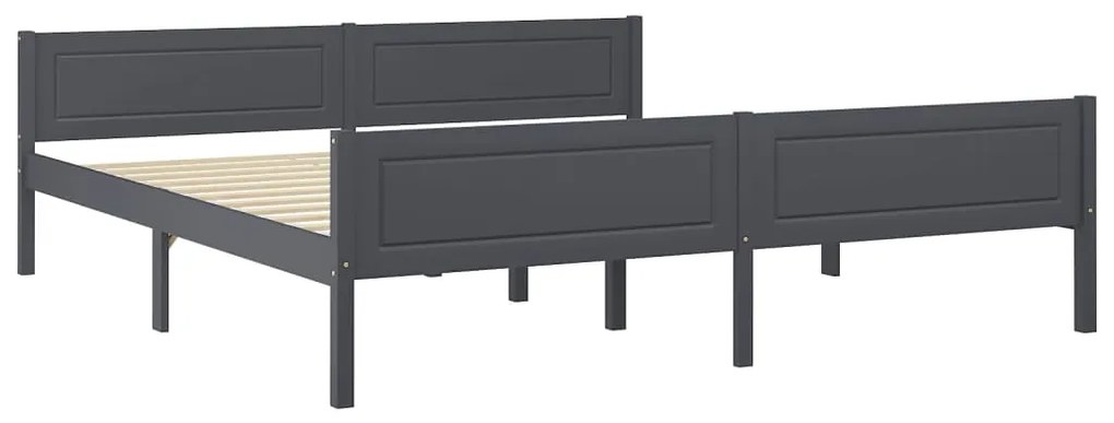 Estrutura de cama 180x200 cm pinho maciço cinzento