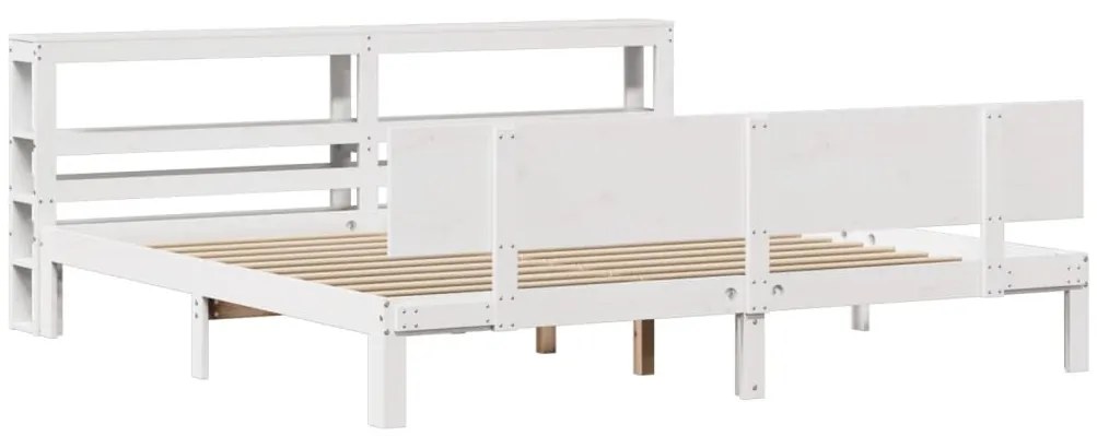 Estrutura de cama c/ cabeceira sem colchão 200x200 cm branco