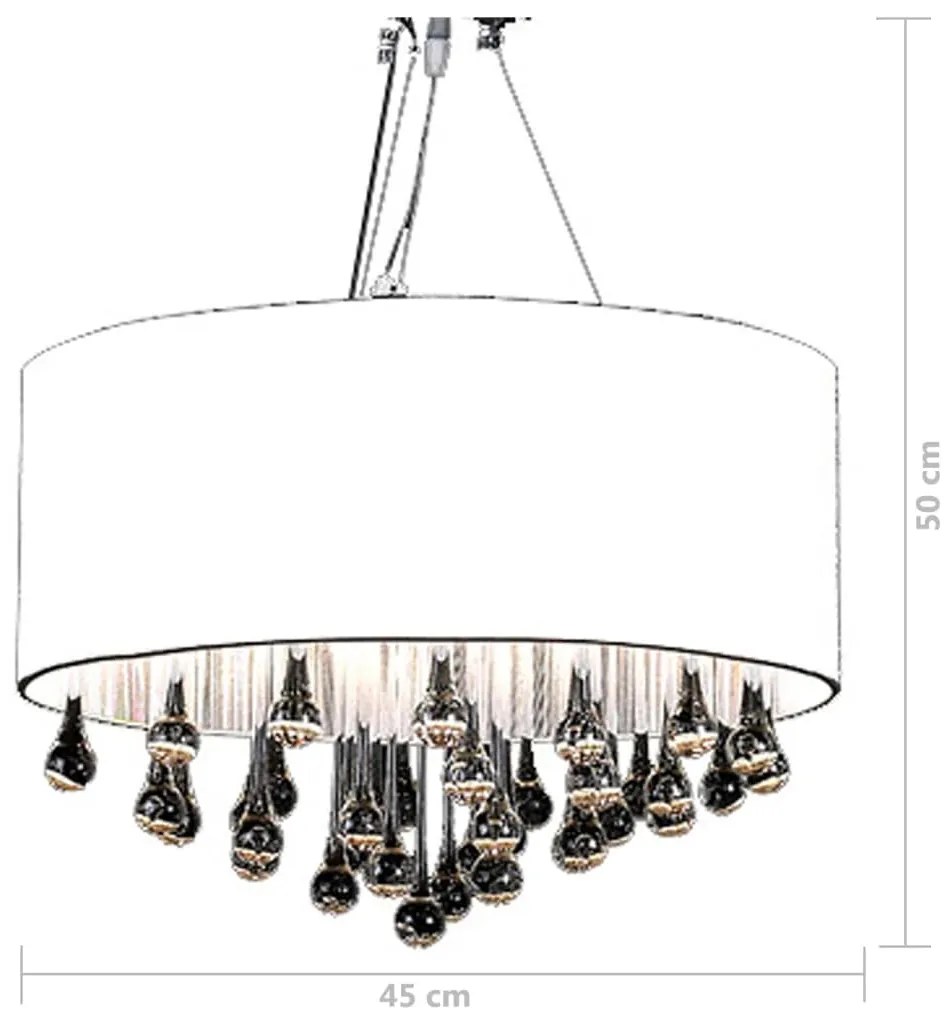 Lustre com 85 cristais branco