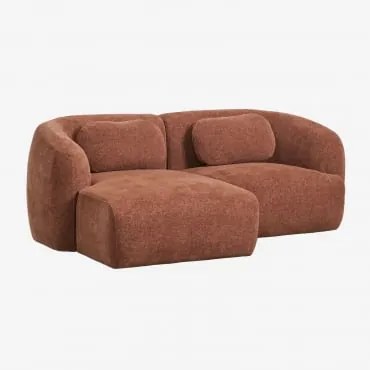 Sofá Modular Chaise Longue Esquerdo De 2 Peças Em Chenille Coquette Chenille Castanho Ferrugem - Sklum