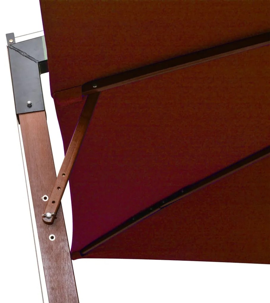 Guarda-sol de jardim suspenso com poste abeto maciço terracotta