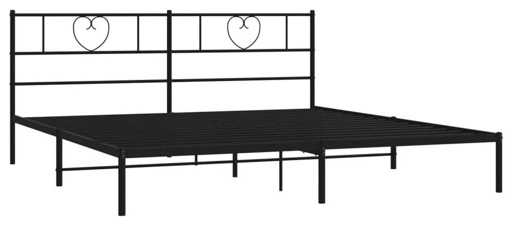 Estrutura de cama com cabeceira 200x200 cm metal preto