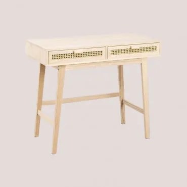 Escrivaninha 100x50 Cm Em Madeira Com Gavetas Ralik Design Madeira Natural - Sklum