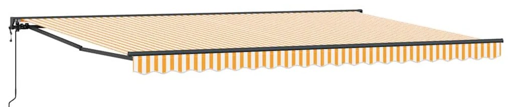 Toldo Retrátil Manual Laranja e Branco 500x300 cm