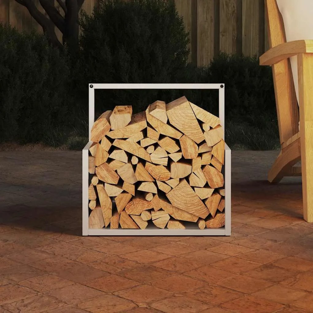 Suporte para lenha 40x40x40 cm aço laminado a frio branco