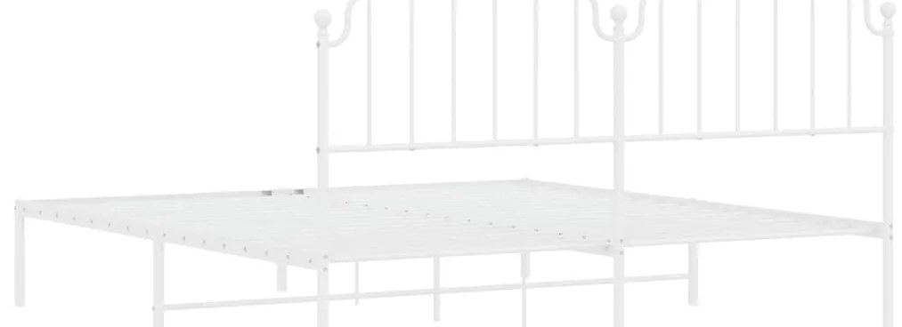 Estrutura de cama com cabeceira 180x200 cm metal branco