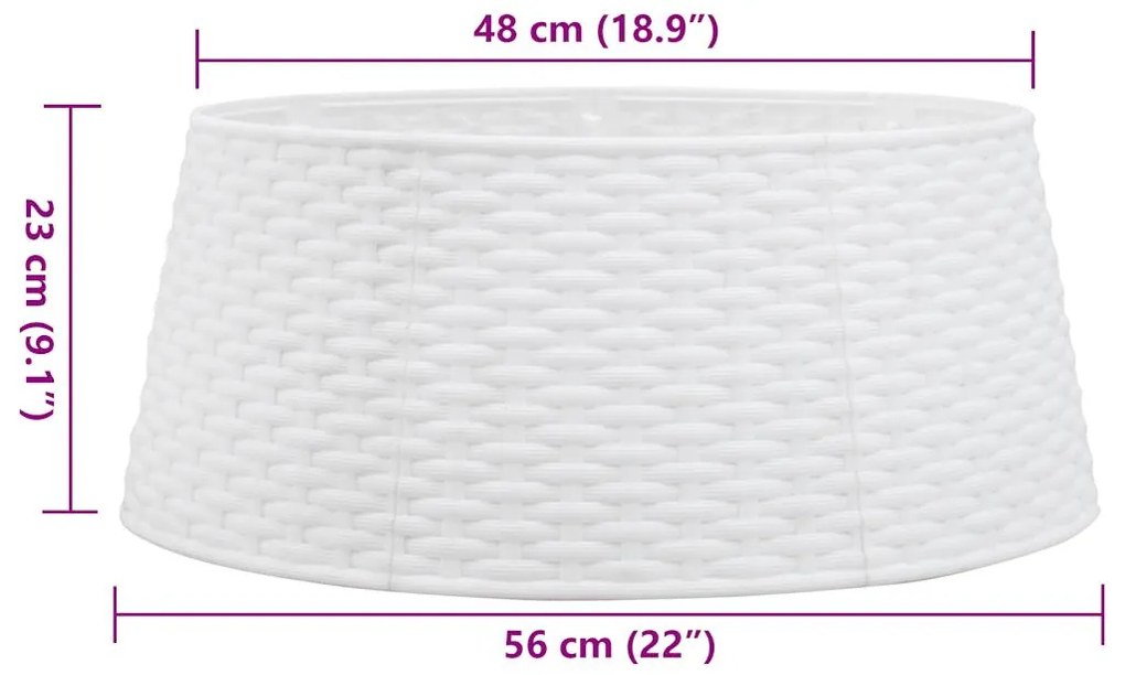 Saia para árvore de Natal Ø56x23 cm plástico branco