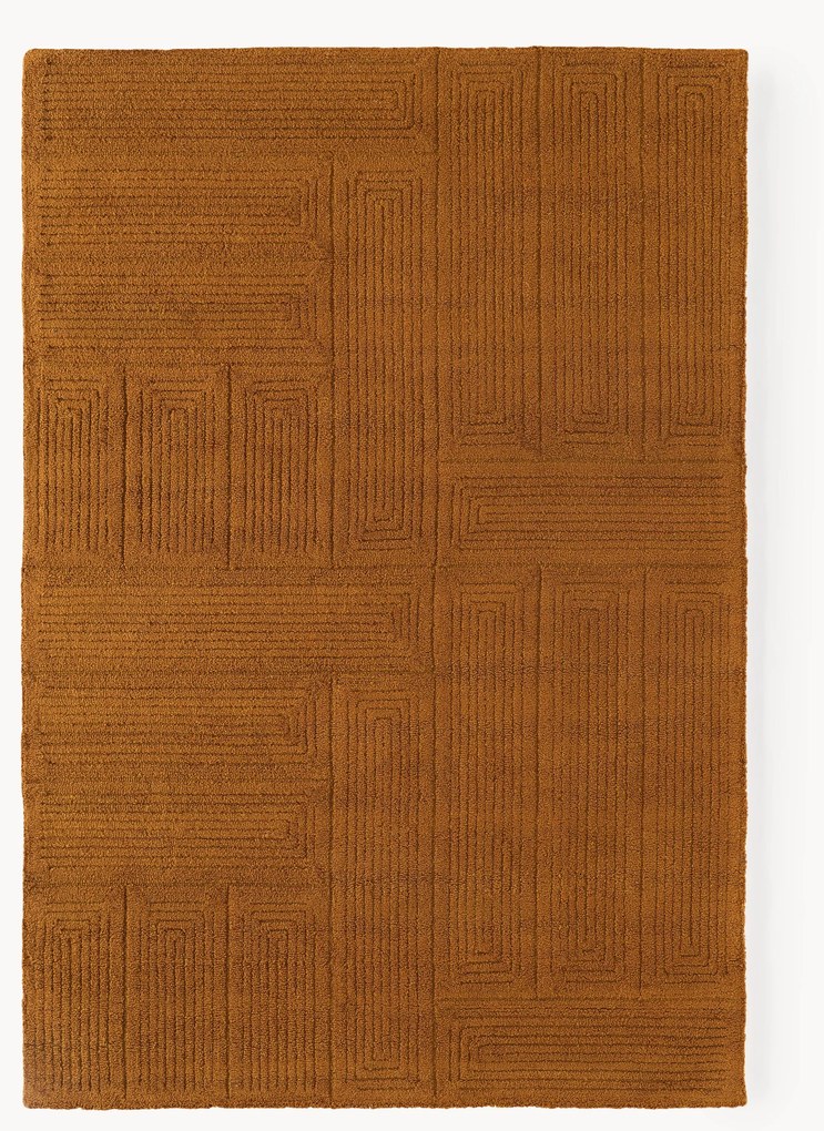 Tapete de lã artesanal Alexia, amarelo