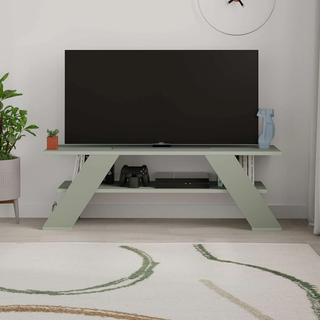 Móvel de TV "Luna" – Verde Acizentado – 120 x 40 x 33,5 cm – Design Mo